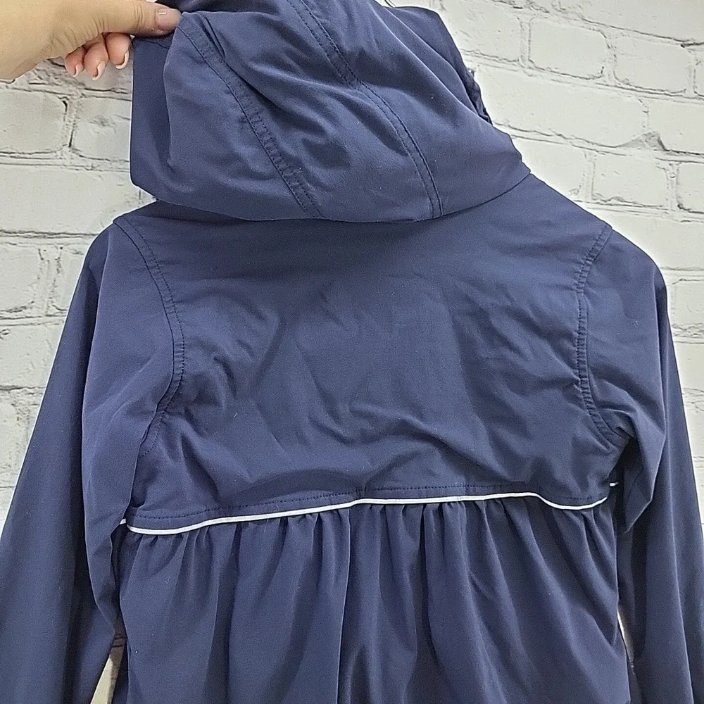 Hanna Andersson Jacket Girls Sz 130 Blue Hooded Zip Up‎ Size 8
